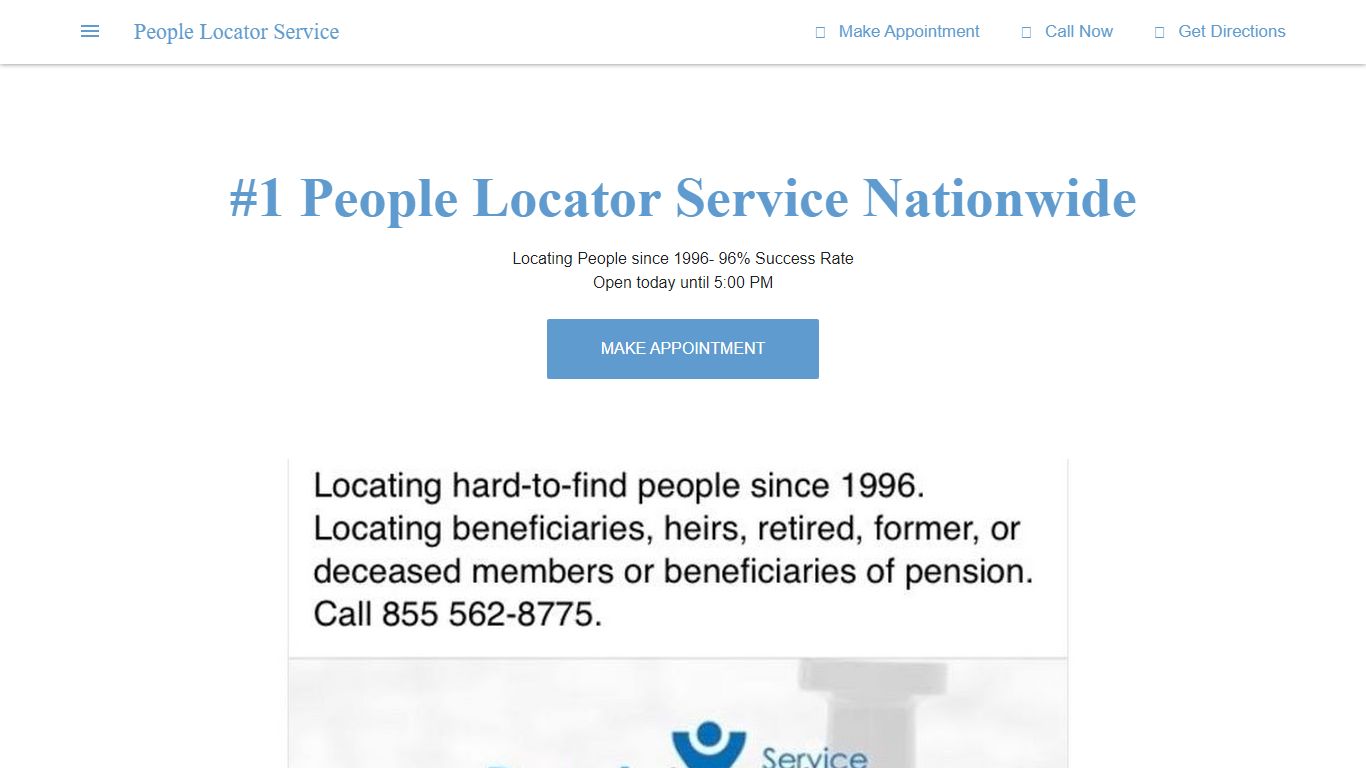 People Locator Service - Locating People since 1996- 96% Success Rate