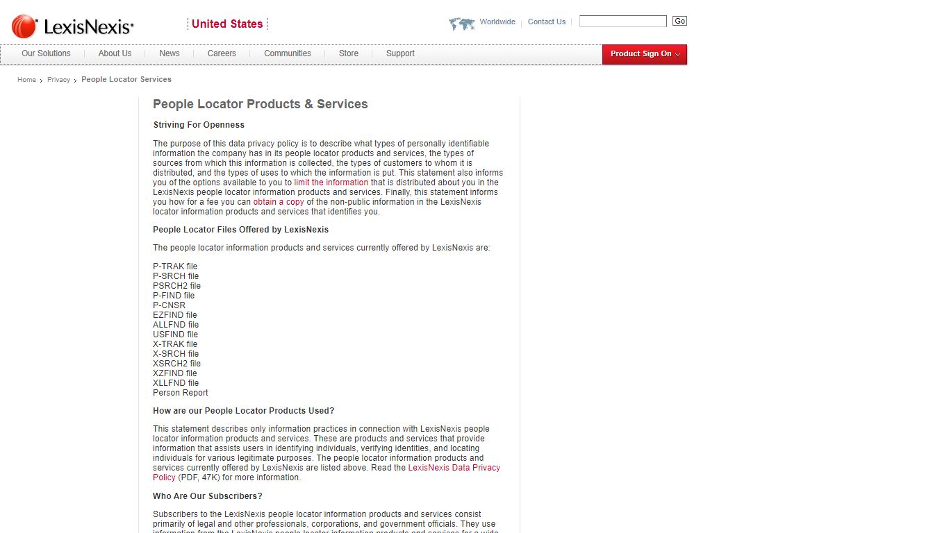 People Locator Products & Services - LexisNexis